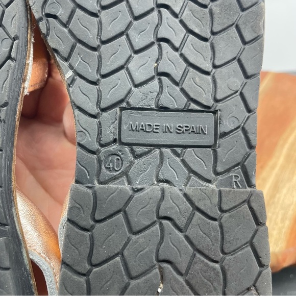 Sole Leather Slingback Flat Menorcan Sandals Rose Gold Sz 40 8.5 - Picture 4 of 6